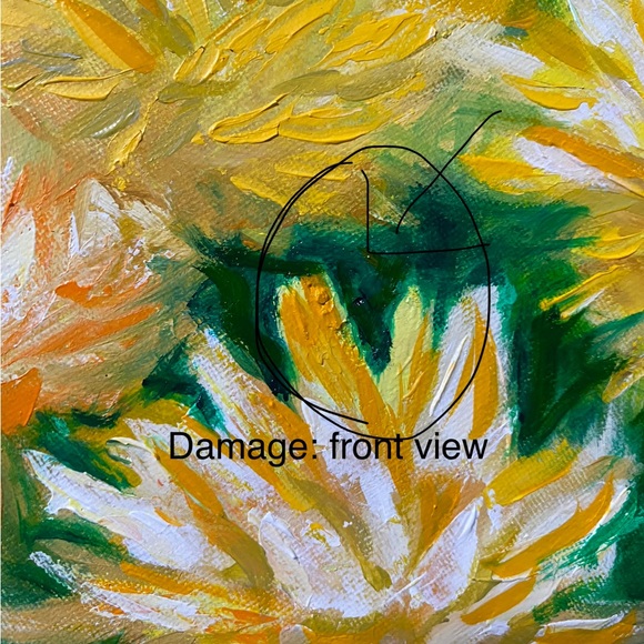Original mixed media chrysanthemums, art floral painting Impressionism - Picture 9 of 12